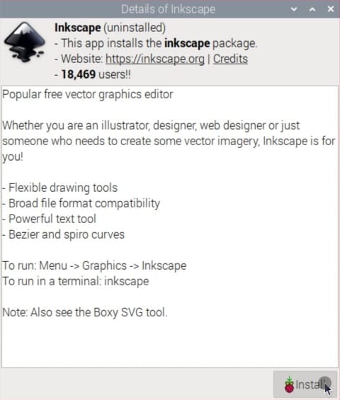 Installing Inkscape via the GUI