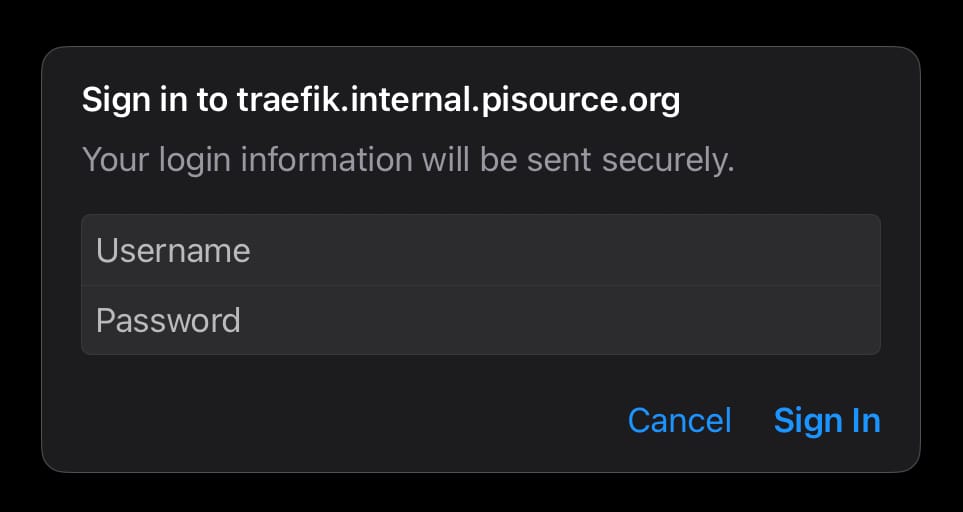 Password prompt from Traefik