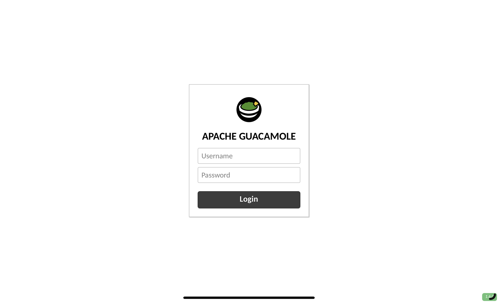 Guacamole Login Screen