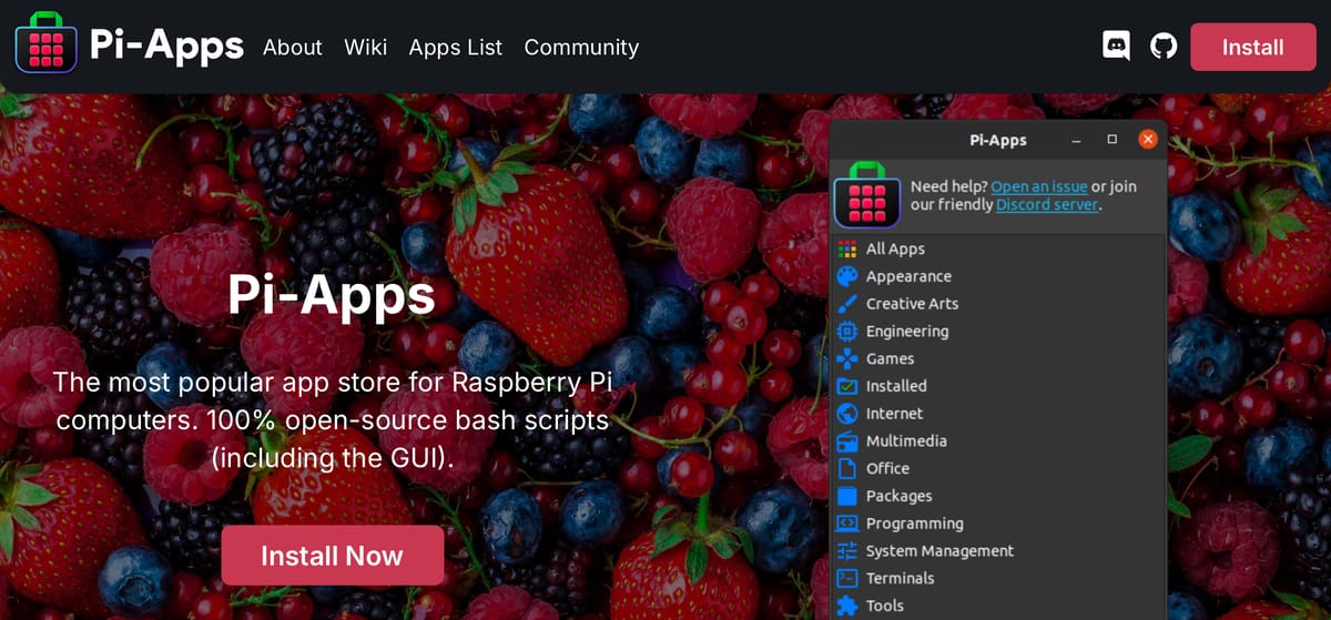 Make installing tricky apps easy on the Raspberry Pi with pi-apps.io