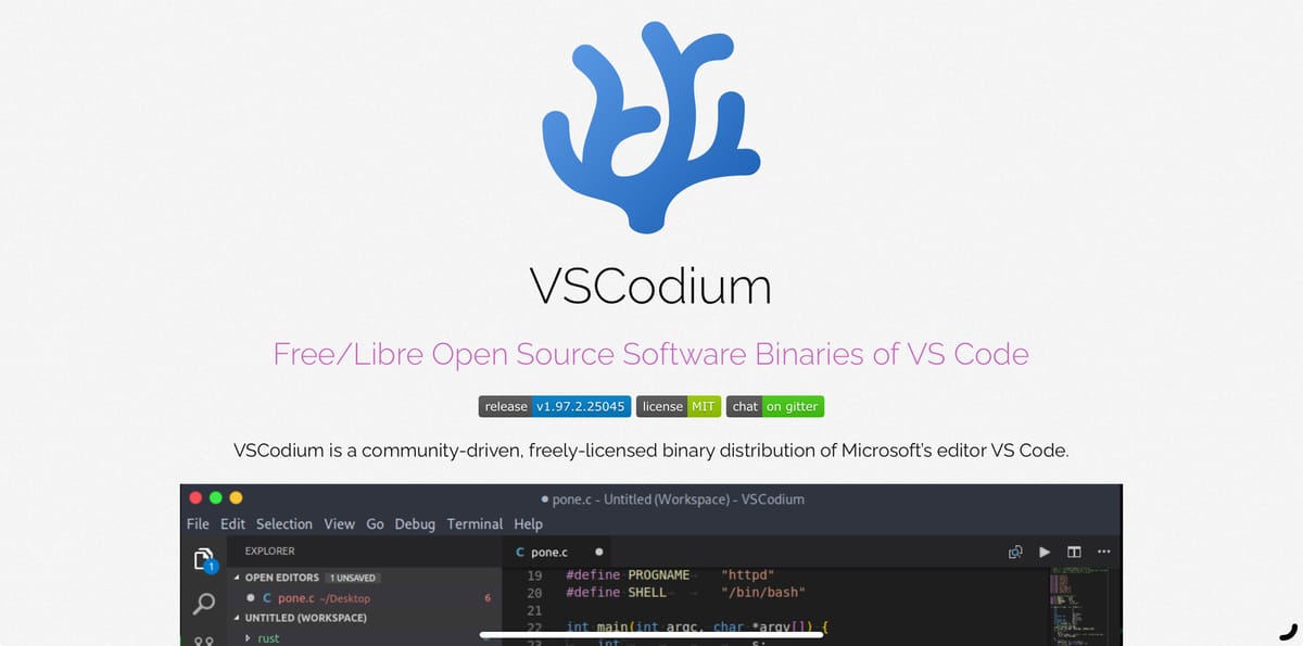 VSCodium your FOSS IDE